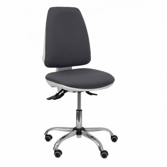 Silla Elche blanca asincro bali gris oscuro ruedas de parqué