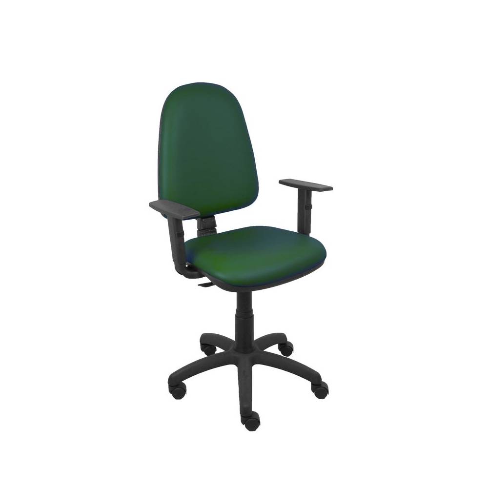 Silla Aýna similpiel verde botella brazos regulables