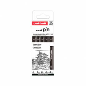 Rotulador uniball pin calibrado micrometrico clasico i color negro blister de 5 unidades - 302422071