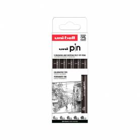 Rotulador uniball pin calibrado micrometrico clasico ii color negro blister de 5 unidades - 302422072