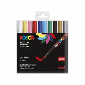 Rotulador uni posca pcf-350 10c marcador de pintura punta de pincel blister de 10 unidades - 182634859