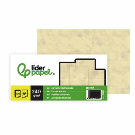Cartulina marmoleada liderpapel din a4 240gr crema claro paquete de 100 hojas - CM07
