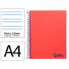 Cuaderno espiral liderpapel a4 wonder tapa plastico 80h 90gr pauta ancha 3,5mm con margen color rojo - TH86