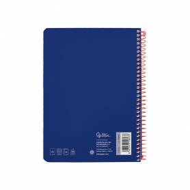 Cuaderno espiral liderpapel din a5 witty tapa dura 80h 90gr cuadro 4mm con margen color azul marino - BC82