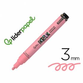 Rotulador liderpapel acrylic base agua todo tipo de superficie punta redonda 3 mm rosa sakura - RT77