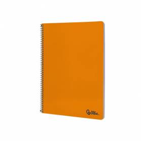 Cuaderno espiral liderpapel din a4 smart tapa blanda 80h 75gr pauta 2,5mm con margen color naranja - BF156