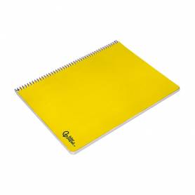 Cuaderno espiral liderpapel din a4 smart tapa blanda 80h 75gr pauta 3,5mm con margen color amarillo - BF160