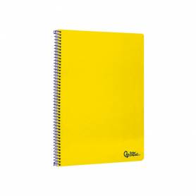 Cuaderno espiral liderpapel din a4 smart tapa blanda 80h 75gr pauta 3,5mm con margen color amarillo - BF160