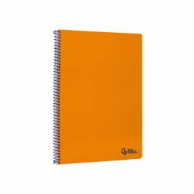 Cuaderno espiral liderpapel din a4 smart tapa blanda 80h 75gr pauta 3,5mm con margen color naranja - BF162