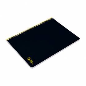 Cuaderno espiral liderpapel din a4 smart tapa blanda 80h 75gr pauta 3,5mm con margen color negro - BF163