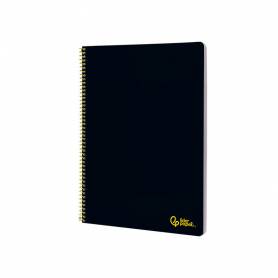 Cuaderno espiral liderpapel din a4 smart tapa blanda 80h 75gr pauta 3,5mm con margen color negro - BF163