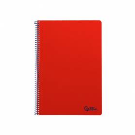 Cuaderno espiral liderpapel din a4 smart tapa blanda 80h 75gr pauta 3,5mm con margen color rojo - BF164