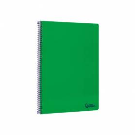 Cuaderno espiral liderpapel din a4 smart tapa blanda 80h 75gr pauta 3,5mm con margen color verde - BF165