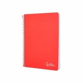 Cuaderno espiral liderpapel din a4 witty tapa dura 80h 90gr pauta 3,5mm con margen color rojo - BF182
