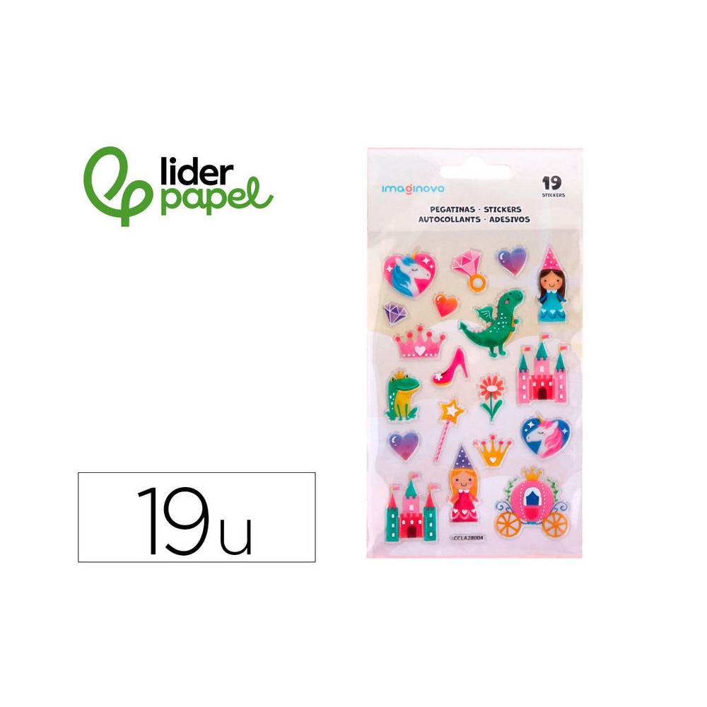 Pegatinas imaginovo princesas magic dreams pvc 190x105 mm en blister - VP06