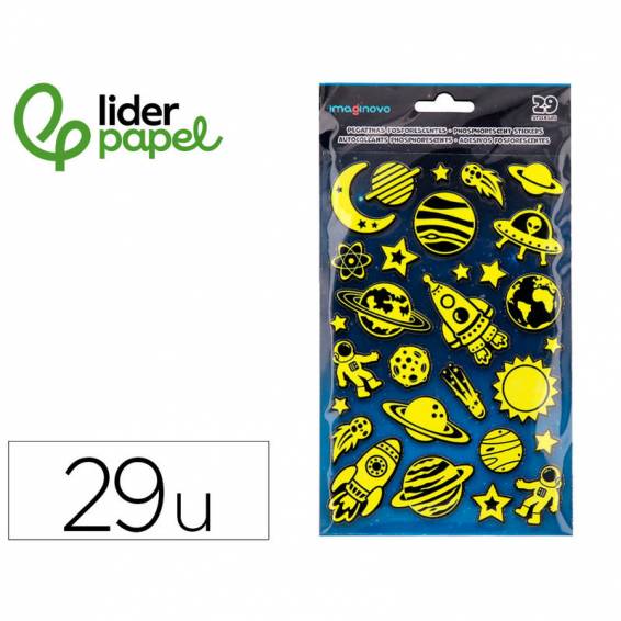 Pegatinas imaginovo luminosas planetas con relieve 190x105 mm en blister - VP22