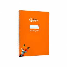Cuaderno espiral liderpapel di n a4 pautaguia tapa blanda 80h 75 gr cuadro pautado 3mm color naranja - BF109
