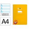 Cuaderno espiral liderpapel din a4 pautaguia tapa blanda 80h 75 gr cuadro pautado 4mm color amarillo - BF112