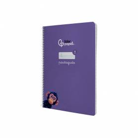 Cuaderno espiral liderpapel di n a4 pautaguia tapa blanda 80h 75 gr cuadro pautado 4mm color lila - BF114