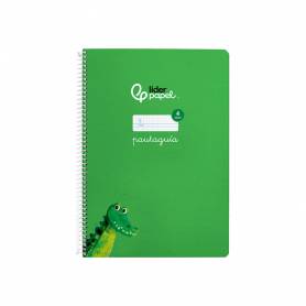 Cuaderno espiral liderpapel di n a4 pautaguia tapa blanda 80h 75 gr cuadro pautado 4mm color verde - BF117