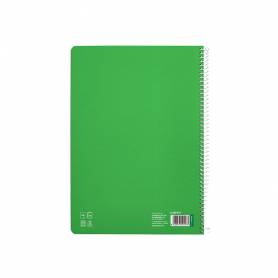 Cuaderno espiral liderpapel di n a4 pautaguia tapa blanda 80h 75 gr cuadro pautado 4mm color verde - BF117