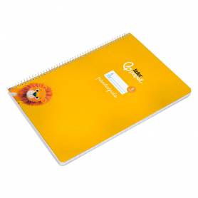Cuaderno espiral liderpapel di n a4 pautaguia tapa blanda 80h 75 gr cuadro pautado 5mm color amarillo - BF118