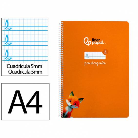 Cuaderno espiral liderpapel di n a4 pautaguia tapa blanda 80h 75 gr cuadro pautado 5mm color naranja - BF121 Cuaderno espiral liderpapel di n a4 pautaguia tapa blanda 80h 75 gr cuadro pautado 5mm color naranja - BF121