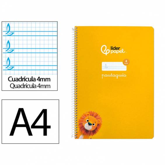 Cuaderno espiral liderpapel din a4 pautaguia tapa dura 80h 90 gr cuadro pautado 4mm color amarillo - BF136 Cuaderno espiral liderpapel din a4 pautaguia tapa dura 80h 90 gr cuadro pautado 4mm color amarillo - BF136