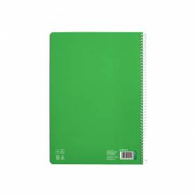 Cuaderno espiral liderpapel din a4 pautaguia tapa dura 80h 90 gr cuadro pautado 4mm color verde - BF141