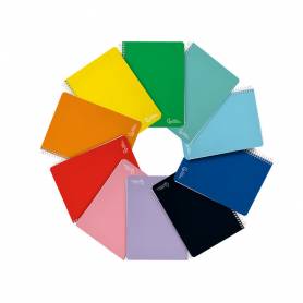 Cuaderno espiral liderpapel din a4 witty tapa dura 80h 90gr rayado horizontal 8mm con margen colores surtidos - BF41