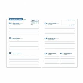 Agenda escolar liderpapel 25-2 6 espiral classic azul oscuro semana vista a5 bilingüe papel fsc 70 gr - LP557