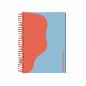 Agenda escolar liderpapel 25-26 espiral waves azul semana vista a5 bilingüe papelfsc 80 gr - LP576