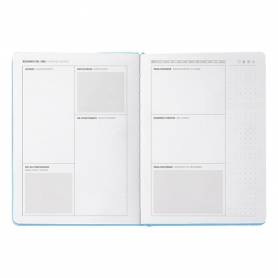 Agenda escolar antartik 25-26 encuadernada go! simil piel azul semana vista a5 bilingüe papel fsc 80 gr - LP660