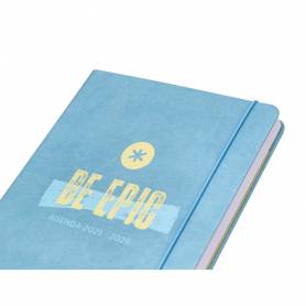 Agenda escolar antartik 25-26 encuadernada go! simil piel azul semana vista a5 bilingüe papel fsc 80 gr - LP660