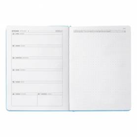 Agenda escolar antartik 25-26 encuadernada go! simil piel azul semana vista a5 bilingüe papel fsc 80 gr - LP660