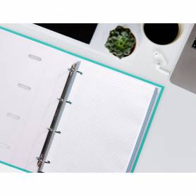 Recambio liderpapel a4 120 hojas 90gr cuadro 5 mm 4 taladros bandas de 5 colores pasteles - RE11