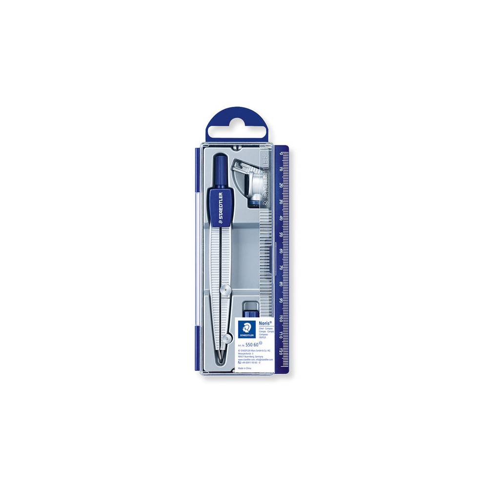 Compas staedtler noris club 550 60 con aguja roma y adaptador - 550 60