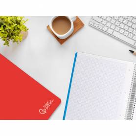 Cuaderno espiral liderpapel a5 micro witty tapa dura 120h 90gr cuadro 5mm 5 bandas 6 taladros colores surtidos - BJ06
