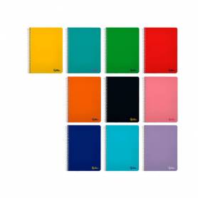 Cuaderno espiral liderpapel din a5 smart tapa blanda 80h 75gr cuadro 5mm con margen colores surtidos - BC05