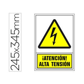 Pictograma syssa señal de advertencia atencion! alta tension en pvc 245x345 mm