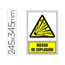 Pictograma syssa señal de advertencia riesgo de explosion en pvc 245x345 mm