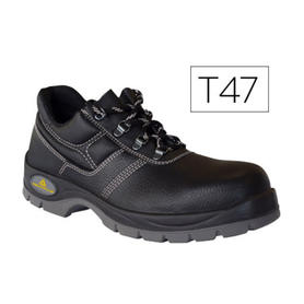Zapatos de seguridad deltaplus de piel crupon grabada con forro absorbente y plantilla de latex color negro talla 47