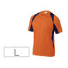 Camiseta deltaplus poliester manga corta cuello redondo tratamiento secado rapido color naranja-marino talla l