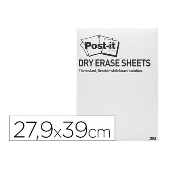 Compra Pizarra blanca post it super sticky lamina adhesiva removible  27,9x39 cm pack de 15 unidades
