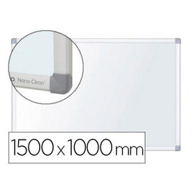 Pizarra blanca nobo nano clean magnetica lacada acero marco aluminio 150x100 cm
