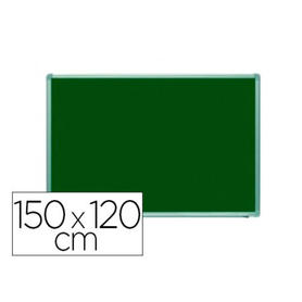 Pizarra verde rocada acero vitrificado magnetico marco aluminio y cantoneras pvc 150x120 cm incluye bandeja