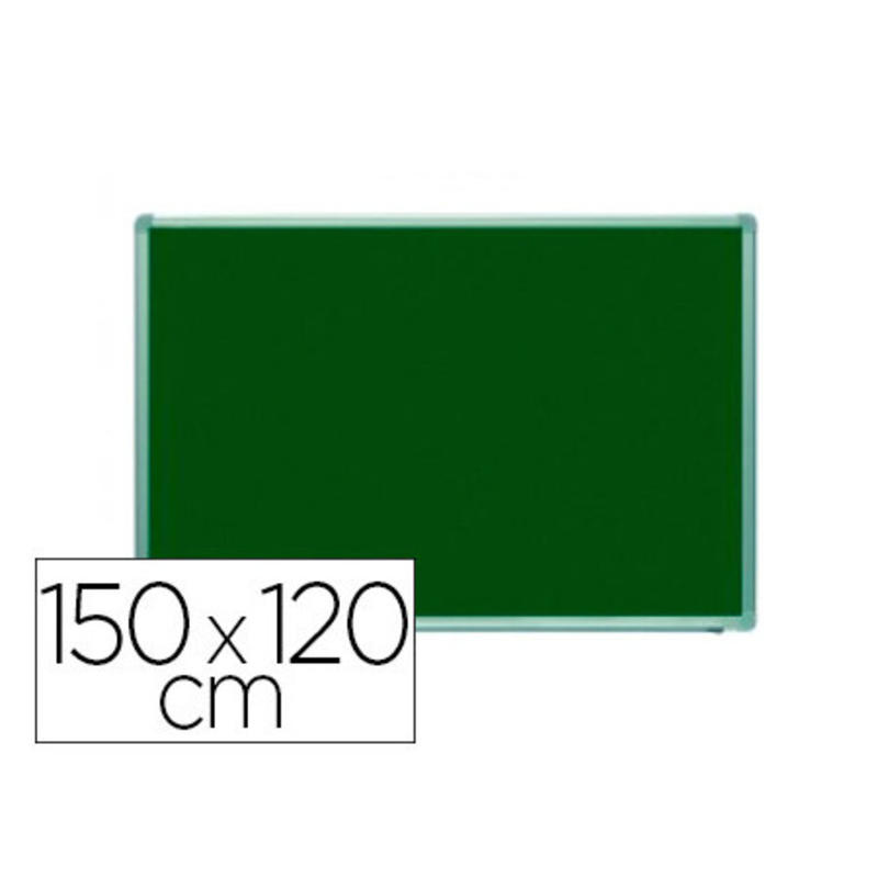 Pizarra verde rocada acero vitrificado magnetico marco aluminio y cantoneras pvc 150x120 cm incluye bandeja