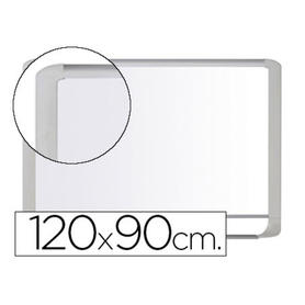 Pizarra blanca bi-office magnetica mastervision vitrificada marco de aluminio blanco 120 x 90 cm con