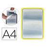 Marco porta anuncios tarifold magneto din a4 dorso adhesivo removible color amarillo pack de 2 unidades