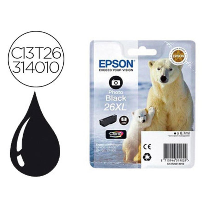 Ink-jet epson 26xl xp-600 / 605 / 700 / 800 negro 700 pag